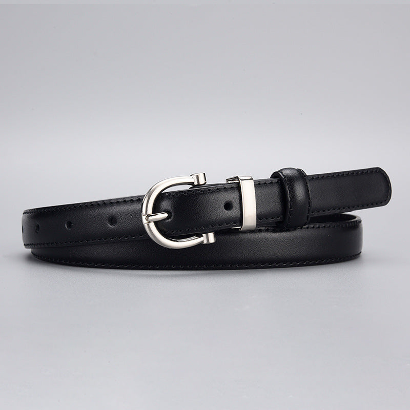 Cintura slim in pelle donna